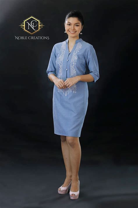 Sale Modern Filipiniana Dress Linen Barong Tagalog Etsy