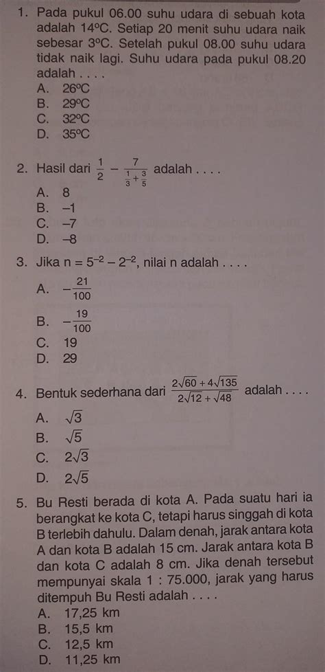 Contoh Soal Try Out Kelas 9 Matematika Materi Soal