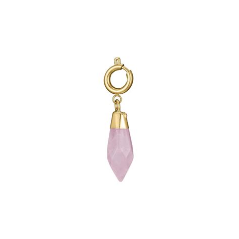 Charm Cristal Quartz Rose Acier Dor Or Luzaka Maty