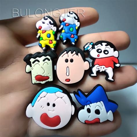 For Crocs Jibz Pins Colorfully Crayon Shin Chan Diy Shoes Charm Button