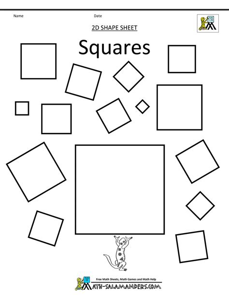 Square Shape Coloring Coloring Pages