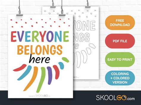 Everyone Belongs Here - Free Classroom Poster - SKOOLGO