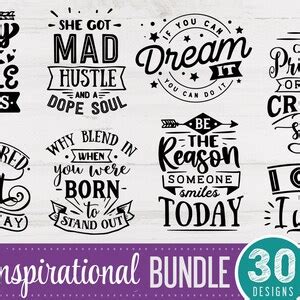 Insiprational Bundle Designs Svg Cut File Commercial Use Svg Dxf Png