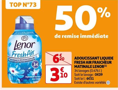 Promo Lenor Adoucissant Liquide Fresh Air Fraicheur Matinale Chez Auchan