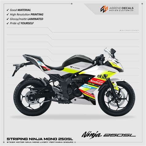 Jual STRIPING NINJA MONO 250SL LIVERY PERTAMINA ENDURO MOTO GP 2024