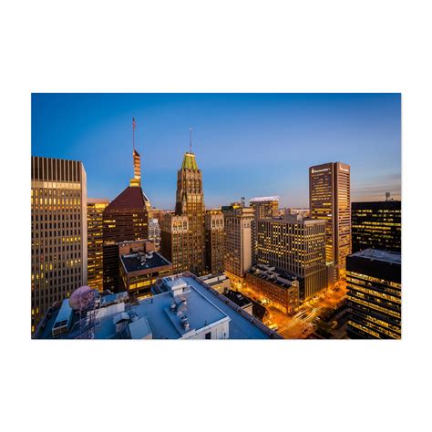 St. Paul Street - Baltimore Maryland Photography City Nightlife Skyline