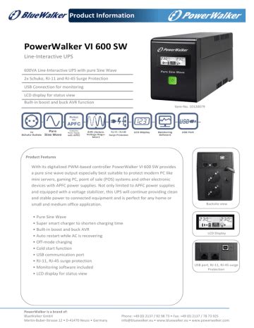 Powerwalker Vi Sw Iec Uk Datasheet Manualzz Off