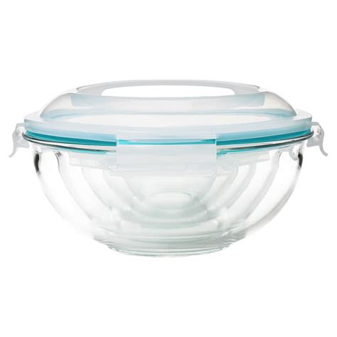 10-Piece Glass Salad Bowl with Locking Lid