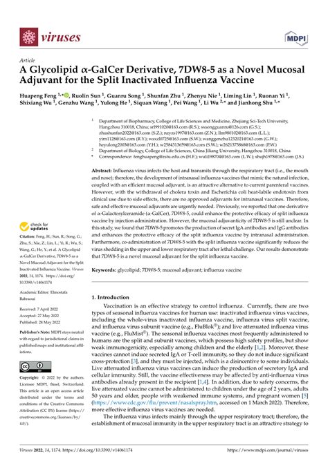 Pdf A Glycolipid α Galcer Derivative 7dw8 5 As A Novel Mucosal