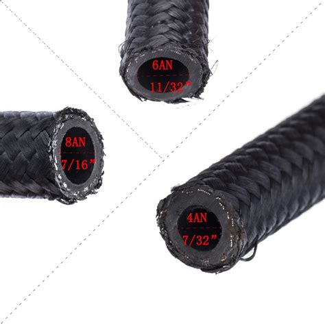 Buy 4AN 20FT Fuel Line Hose Braided Nylon Stainless Steel Oil Gas CPE