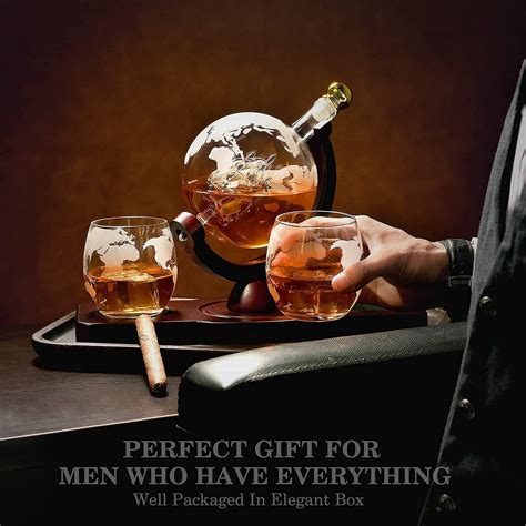 Buy Ts For Men Dad Husband Whiskey Decanter Set With Globe Glasses