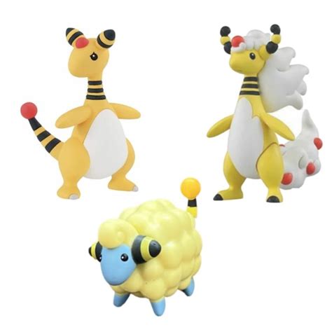 TOMY Rare Limited Pokemon Figures Mareep Ampharos MEGA Evolution ...