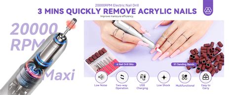 Saviland Acrylic Nail Kit With Drill 3 Colors Acrylic Powder With