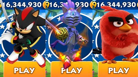 Sonic Dash Captain Shadow Vs Sir Galahad Vs Red All Characters