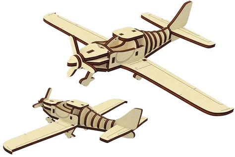 Sport Airplane 3d laser cut design, SVG DXF file plan