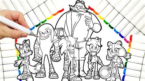 Sonic Team Coloring Pages Sonic The Hedgehog Teils Shadow Amy Rose Knuckles Draw Drawing 38