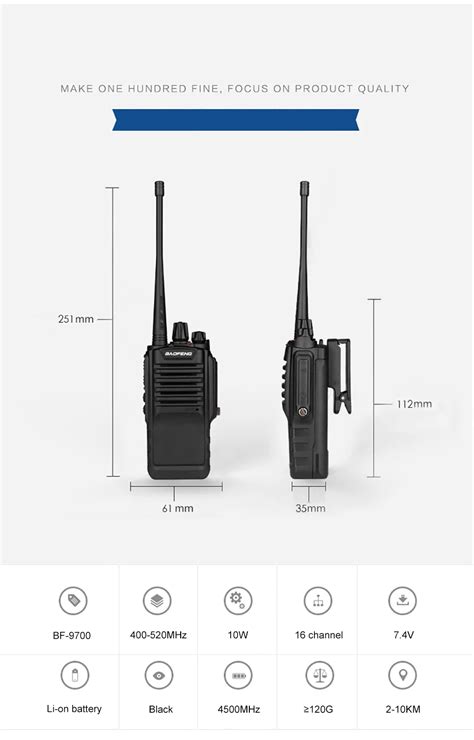 Baofeng Bf High Power Walkie Talkie Waterproof Uhf Handheld Radio