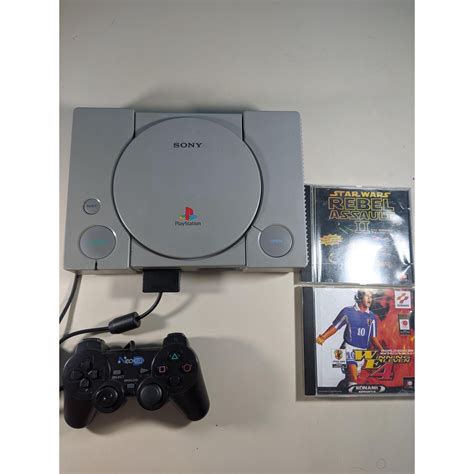 Console PS1 fat scph 9001 controle e cabos Jogos Escorrega o Preço