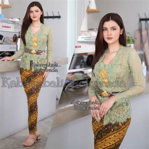 Jual Kebaya Kutubaru Hijau Sage Kebaya Bali Murah Shopee Indonesia