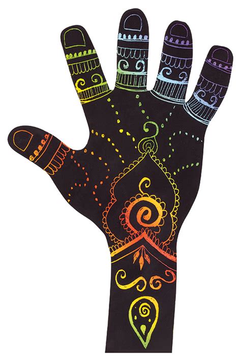 Scratch Art Hands, pack of 24 includes 4 each of 6 designs and scratch ...