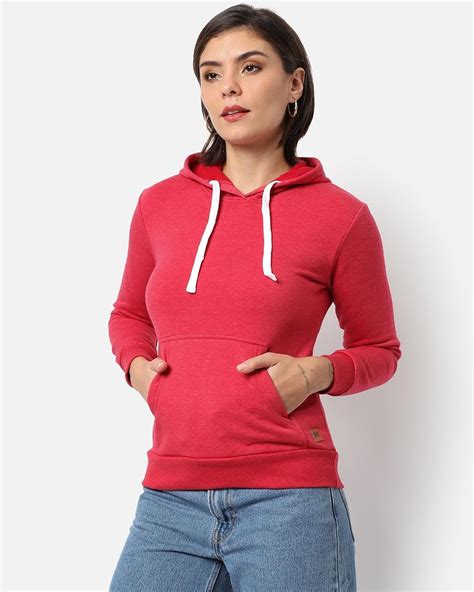 Buy Campus Sutra Womens Red Hoodie For Women Red Online At Bewakoof