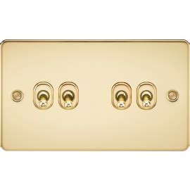 Knightsbridge 10AX 4G 2 Way Toggle Switch Polished Brass FP4TOGPB