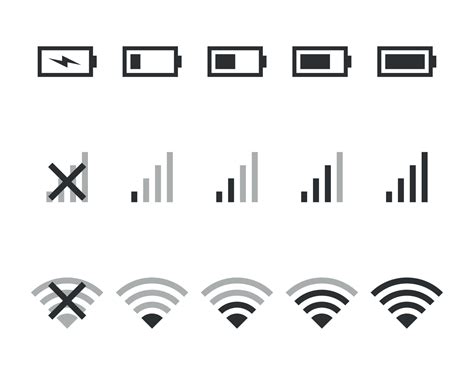 Status Wi Fi Signal Strength Indicator Template Black 17724689 Vector