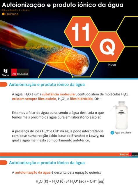 Produto Ionico Da Agua - Autoionização e Produto Iônico da Água | PDF | Ph | Reações químicas