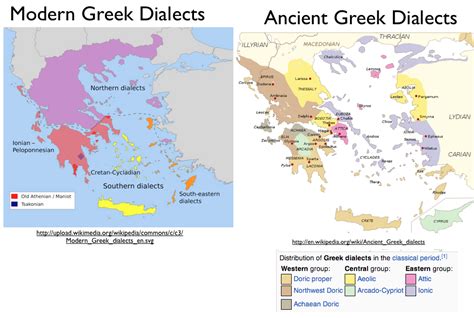 Ancient vs. Modern Greece. | Language map, Greek language, Infographic map