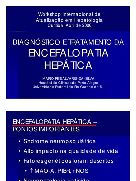 Encefalopatia Hepática Leva A Morte - Tratamento da Encefalopatia Hepática | PDF | Doenças e distúrbios | Remédio