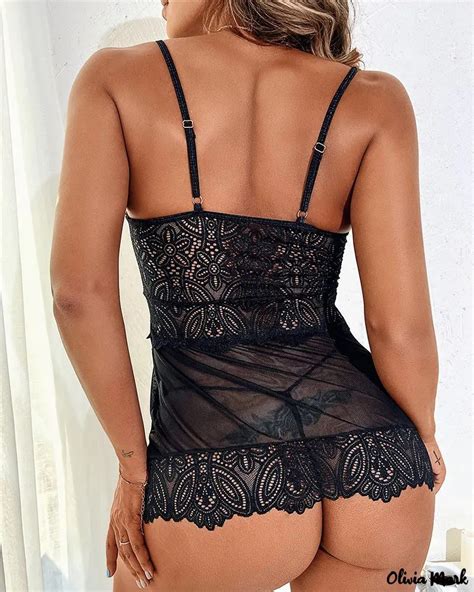 Spaghetti Strap Crochet Lace Sheer Mesh Babydoll With Panty Artofit