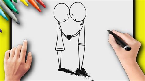 Desenho De Amor Casal Fácil - COMO DESENHAR UM CASAL DE NAMORADOS – BONECOS PALITO – DESENHO FÁCIL ...