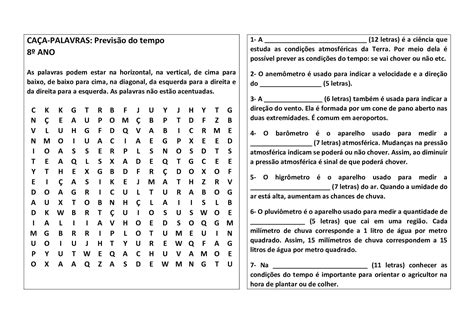 Caça palavras Português 8 Ano Gabarito REVOEDUCA