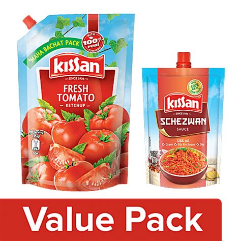 Buy Kissan Fresh Tomato Ketchup 950 Gm Pouch Sauce Schezwan 200 Gm Online At Best Price Of