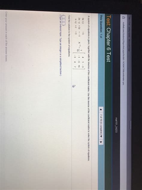 Solved A System Of Equations Is Given Together With The Chegg