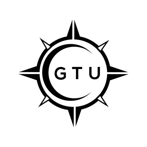 GTU abstract technology circle setting logo design on white background ...