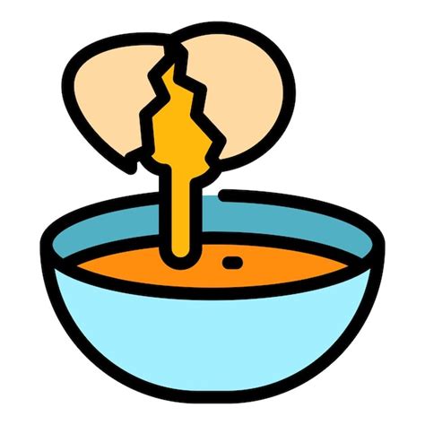 Ei schüssel kochen symbol umriss ei süssel koch vektor symbole farbe