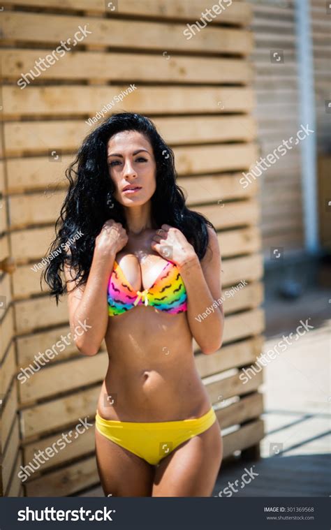Sexy Tan Brunette Woman Bikini On Stock Photo Shutterstock