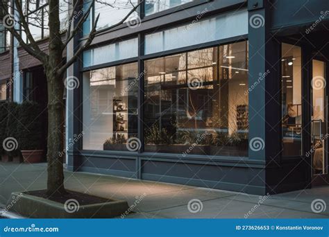 Contemporary Urban Storefront With Large Windows Street View In