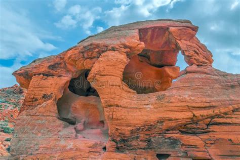 Eroded Red Sandstone Rock Formation In Valley Of Fire State Park Nevada