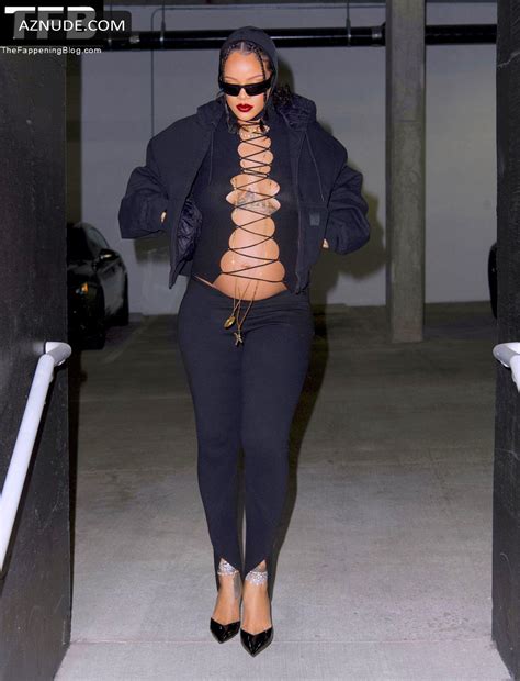 Rihanna Sexy Seen Braless Flaunting Her Hot Cleavage In Los Angeles Aznude