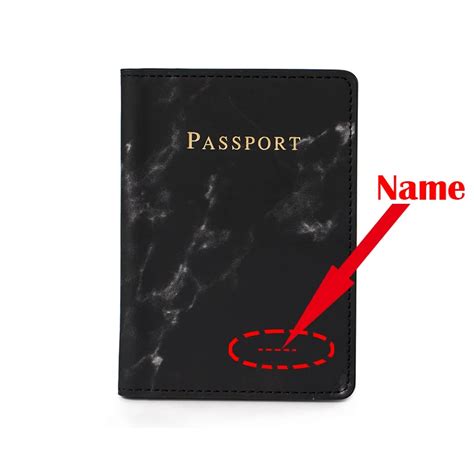 Customize Personalised Passport Cover Women Travel Marble Cover For