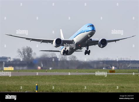 Klm Royal Dutch Airlines Boeing Dreamliner Vista Durante El