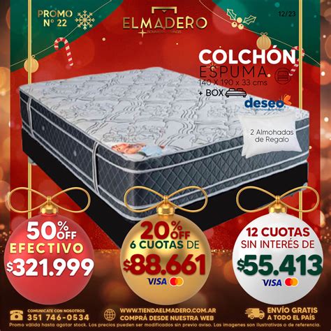 Nº22 COMBO COLCHON ESPUMA DESEO 2 PLAZAS BASE SOMMIER 140X190 2