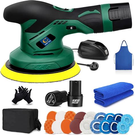 Cordless Car Polisher Buffer With 2pcs 12v Lithium Rechargeable Battery Brushless Polisher With