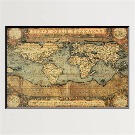 16th Century World Map Canvas Art Print for Wall Decor - Ole Wall Art