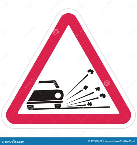 Beware Grit Warning Of Traffic Signs Eps Stock Vector Illustration