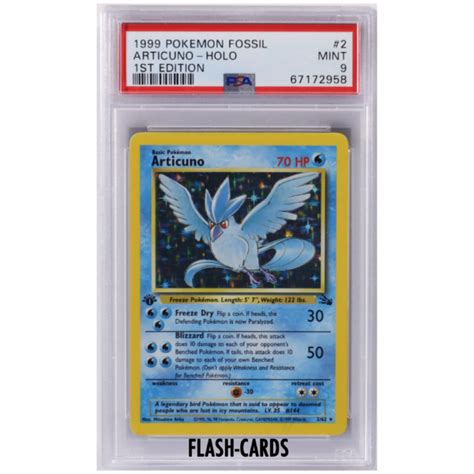 1st Edition Fossil Articuno PSA 9 Flash Cards