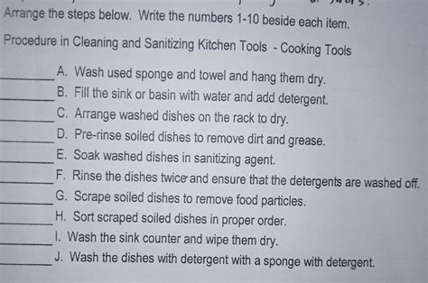 Proper Procedure In Cleaning And Sanitizing Kitchen Tools Brainly Ph