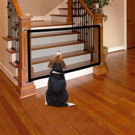 Popvcly Magic Gate For Dogs Portable Dog Mesh Gate Safety Guard Gate